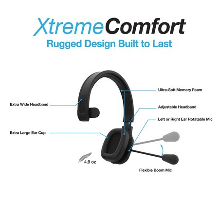 Naztech Xtreme Noise Canceling Wireless Trucker Headset 15443